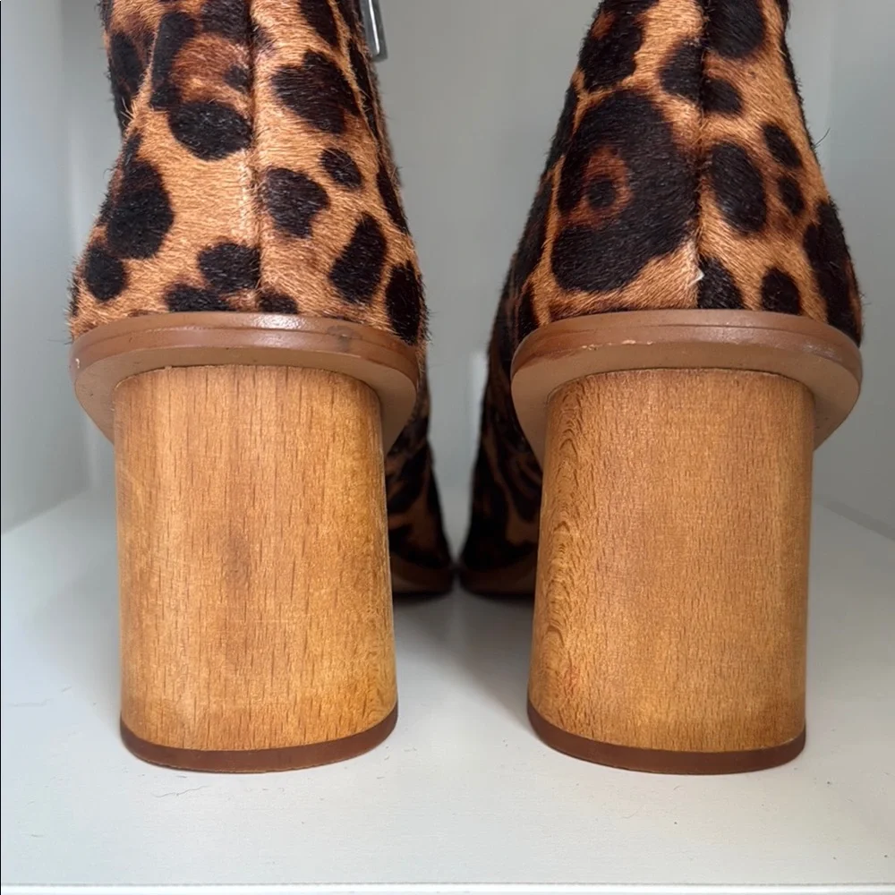 1. State Leopard Print Block Heel Ankle Booties - Brown/Black - Picture 3 of 7